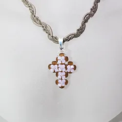 Pendant 45cm - Serina-Khaki Braid - Pendant 45cm - Laiton argenté